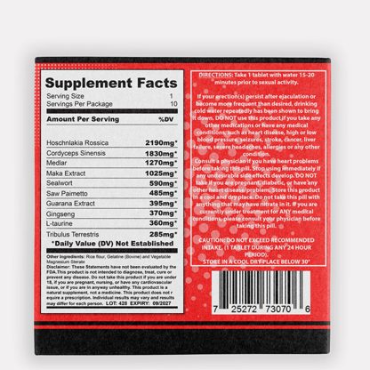 max drive male supplement capsules rear of box