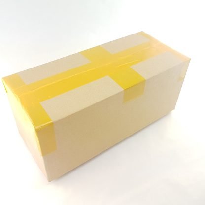 Plain brown box of Automatic sex fucking machine with adjustable speed on a white background